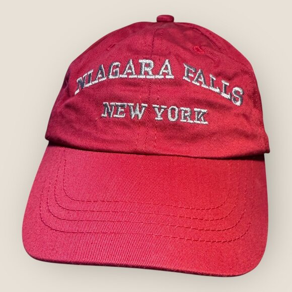 Niagara Falls New York Embroidered Red Baseball Cap Adjustable Youth Size - Picture 1 of 6